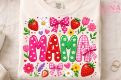 Mama Strawberry Floral PNG, Cute Mom Sublimation, Mothers Da Product Image 4