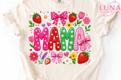 Mama Strawberry Floral PNG, Cute Mom Sublimation, Mothers Da Product Image 5