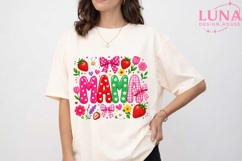Mama Strawberry Floral PNG, Cute Mom Sublimation, Mothers Da Product Image 1