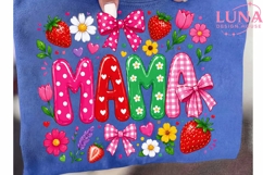 Mama Strawberry Floral PNG, Cute Mom Sublimation, Mothers Da Product Image 6