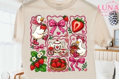 Strawberry Duck Cottagecore PNG, Cute Goose Clipart, Farm PN Product Image 2