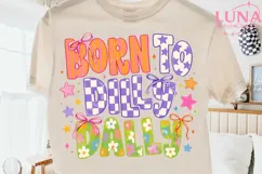 Born To Dilly Dally PNG, Retro Sublimation Design, Cute Bow Product Image 2