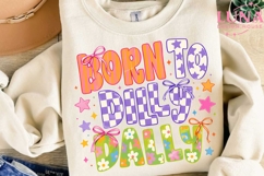 Born To Dilly Dally PNG, Retro Sublimation Design, Cute Bow Product Image 3