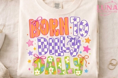 Born To Dilly Dally PNG, Retro Sublimation Design, Cute Bow Product Image 4