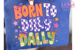 Born To Dilly Dally PNG, Retro Sublimation Design, Cute Bow Product Image 6