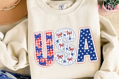 USA Coquette Bow Patriotic PNG, 4th of July Sublimation Clip Product Image 2