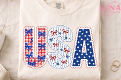 USA Coquette Bow Patriotic PNG, 4th of July Sublimation Clip Product Image 3