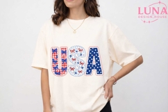 USA Coquette Bow Patriotic PNG, 4th of July Sublimation Clip Product Image 5