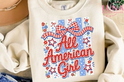 All American Girl PNG, Patriotic Bow PNG, 4th of July PNG Product Image 2