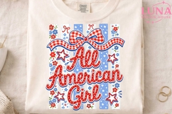 All American Girl PNG, Patriotic Bow PNG, 4th of July PNG Product Image 3