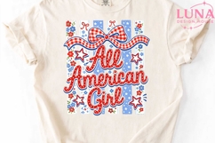 All American Girl PNG, Patriotic Bow PNG, 4th of July PNG Product Image 4
