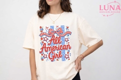 All American Girl PNG, Patriotic Bow PNG, 4th of July PNG Product Image 5