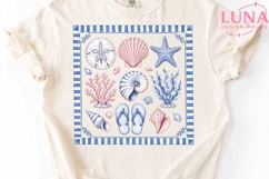 Coastal Seashell Beach Collage PNG, Nautical Summer Sublimat Product Image 5
