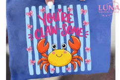 You're Clawsome Cute Crab PNG, Coquette Bow Crab Clipart PNG Product Image 6