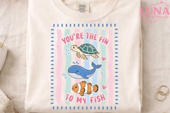 Ocean Animals Valentine PNG, Sea Creature Love Clipart, Cute Product Image 3