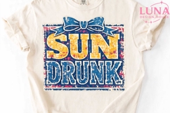 Sun Drunk Vintage Summer PNG, Retro Beach Sublimation Design Product Image 5