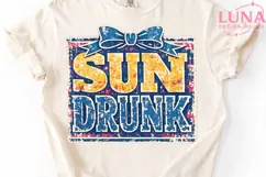Sun Drunk Vintage Summer PNG, Retro Beach Sublimation Design Product Image 5
