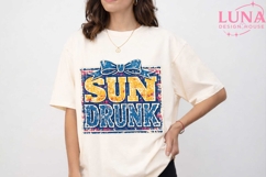 Sun Drunk Vintage Summer PNG, Retro Beach Sublimation Design Product Image 1