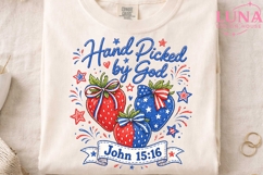 Hand Picked by God PNG, Patriotic Strawberry PNG, 4th of Jul Product Image 4