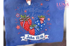 Hand Picked by God PNG, Patriotic Strawberry PNG, 4th of Jul Product Image 6