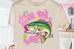 Kiss My Bass PNG, Funny Fishing Sublimation, Bass Fish PNG Product Image 2