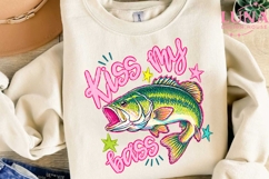 Kiss My Bass PNG, Funny Fishing Sublimation, Bass Fish PNG Product Image 3