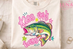 Kiss My Bass PNG, Funny Fishing Sublimation, Bass Fish PNG Product Image 4