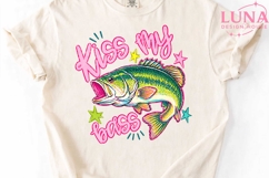 Kiss My Bass PNG, Funny Fishing Sublimation, Bass Fish PNG Product Image 5