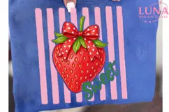 Sweet Strawberry with Bow PNG, Coquette Fruit Clipart, Pink Product Image 6