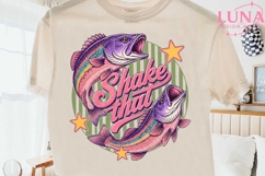 Shake That Bass Fishing PNG, Retro Fish Clipart, Funny Fishi Product Image 2