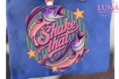 Shake That Bass Fishing PNG, Retro Fish Clipart, Funny Fishi Product Image 6