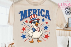 'Merica Patriotic Duck PNG, 4th of July Duck Clipart, Funny Product Image 2