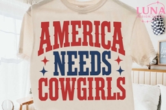 America Needs Cowgirls PNG, Patriotic Western Sublimation De Product Image 1