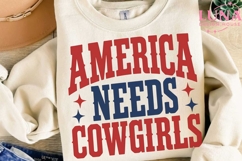 America Needs Cowgirls PNG, Patriotic Western Sublimation De Product Image 2