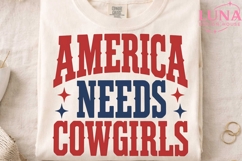 America Needs Cowgirls PNG, Patriotic Western Sublimation De Product Image 3