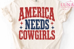 America Needs Cowgirls PNG, Patriotic Western Sublimation De Product Image 4