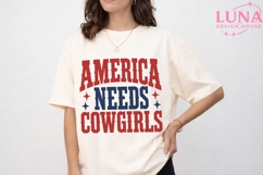America Needs Cowgirls PNG, Patriotic Western Sublimation De Product Image 5
