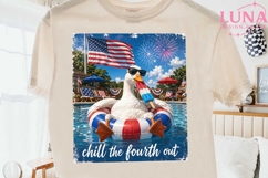 Chill The Fourth Out Duck PNG, 4th of July Sublimation Clipa Product Image 2