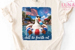 Chill The Fourth Out Duck PNG, 4th of July Sublimation Clipa Product Image 5