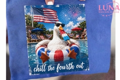 Chill The Fourth Out Duck PNG, 4th of July Sublimation Clipa Product Image 6