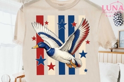 Patriotic Duck Flying PNG, 4th of July Duck Clipart, USA Duc Product Image 2