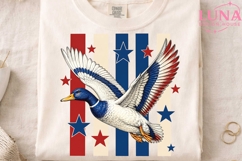 Patriotic Duck Flying PNG, 4th of July Duck Clipart, USA Duc Product Image 4