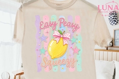 Easy Peasy Lemon Squeezy PNG, Cute Lemon Clipart, Summer PNG Product Image 1