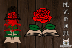 3d layered papercut Book and Rose svg, multilayered flower Product Image 1