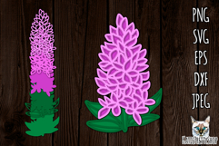 3d layered papercut lilac svg, multilayered flower svg Product Image 1
