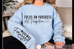 Focus on Progress Not Perfection Sleeve SVG Design Product Image 3