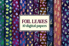 foil leaves 10 digital papers