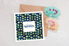 foil leaves pattern on invitation