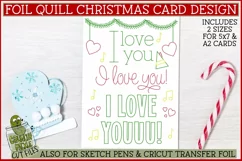 Foil Quill Christmas Card - I Love You Single Line SVG Product Image 1