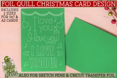 Foil Quill Christmas Card - I Love You Single Line SVG Product Image 3